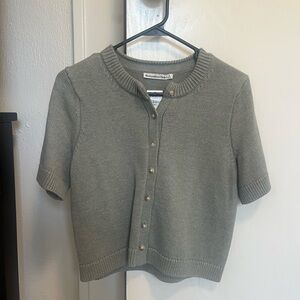 Abercrombie & Fitch Gray Short Sleeve Sweater